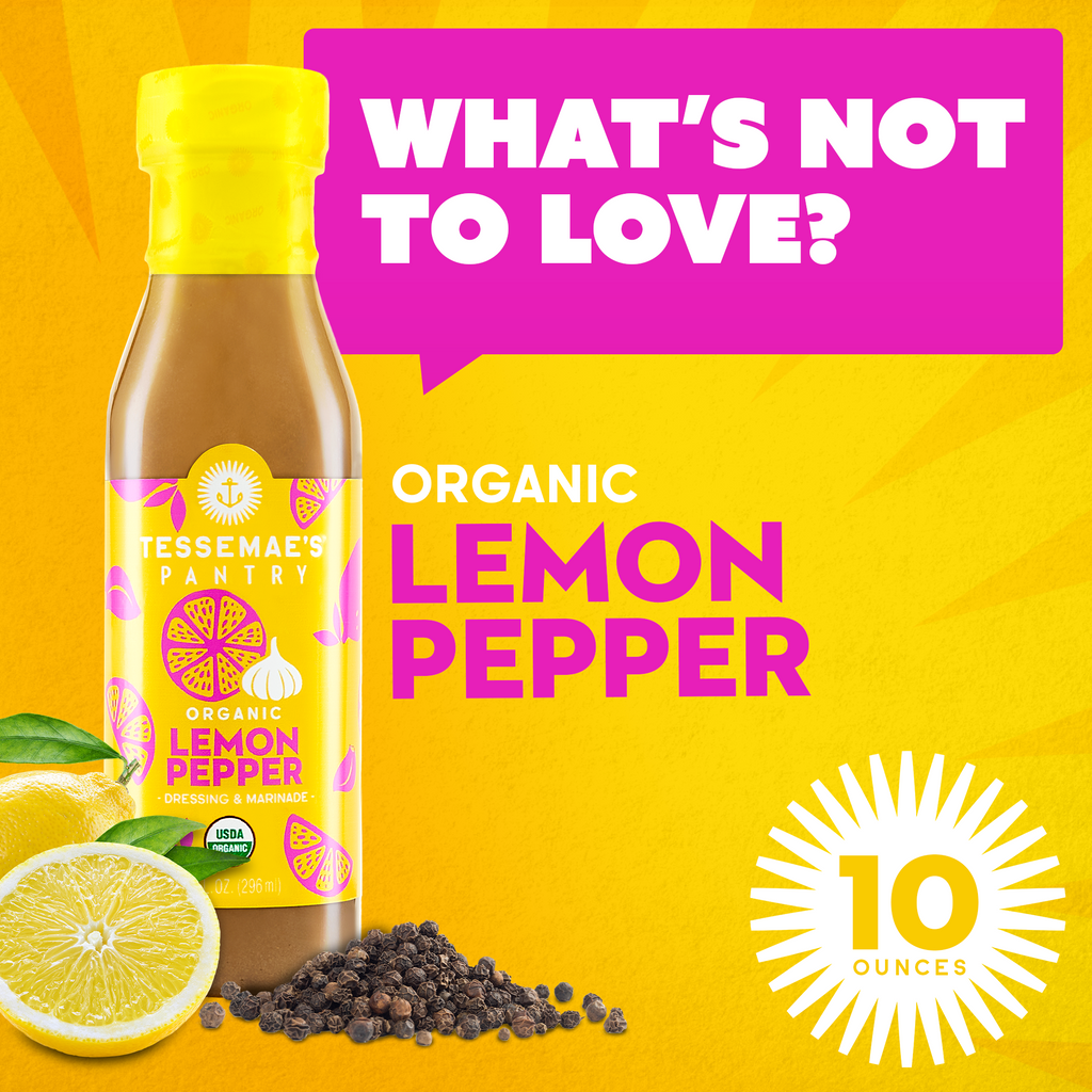 Tessemae's Pantry Dressing & Marinade, Lemon Pepper - 10 fl oz